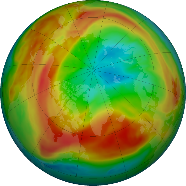 Arctic ozone map for 12 March 2022